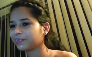 Big boobs teen gets cumshot on pretty face after blowjob